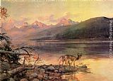 Charles Marion Russell Deer at Lake McDonald painting